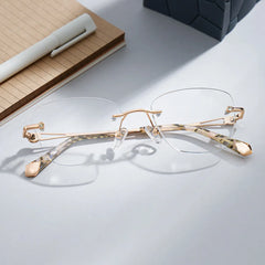 Seth Rectangle Rose Gold Glasses
