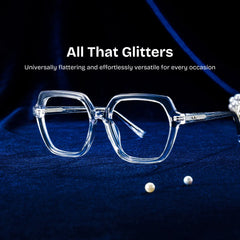 Devon Geometric Clear Glasses