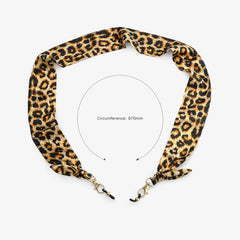 Vintage Trendy Brown Leopard Scarf Glasses Chain