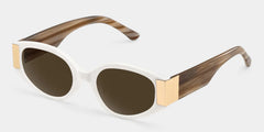 Havana Cat eye White Polarized Sunglasses