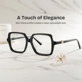 Elena Black Square Glasses