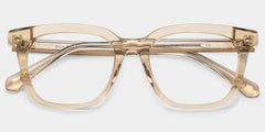 Angela Beige Rectangle Glasses