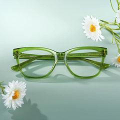 Vivienne Rectangle Green Glasses