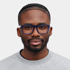 Henry Rectangle Blue Glasses
