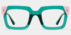 Sarah Square Green Pink Glasses