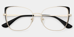 Tessa Cat-Eye Black Gold Glasses