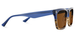 Brookins Rectangle Blue Brown Sunglasses