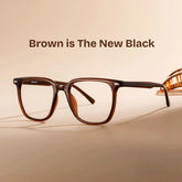 Eliza Dark Brown Square Glasses