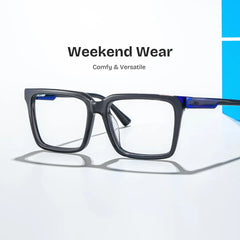 Troy Rectangle Dark Gray Glasses