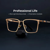 Finn Rectangle Gold Glasses