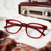 Hailey Square Red Glasses