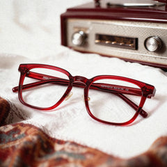 Hailey Square Red Glasses