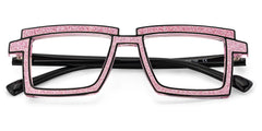 Zephyr Rectangle Pink Glasses
