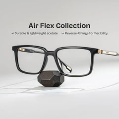 Cyrus Rectangle Black Glasses