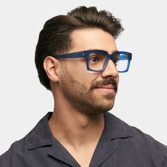 Amadeo Rectangle Blue Glasses
