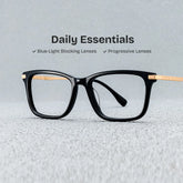 Zane Rectangle Black Glasses