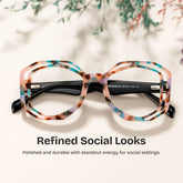 Bobbie Geometric Pink-Tortoise Glasses