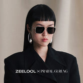 Angular rectangular aviators with a graphic edge.