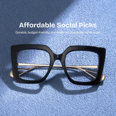 Qatar Square Black Glasses