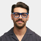Matthews Square Blue Glasses