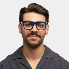 Matthews Square Blue Glasses
