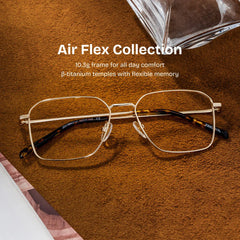 Leah Rectangle Gold Glasses