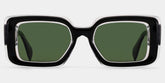 Eira Rectangle Black Polarized Sunglasses