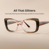Leona Rectangle Brown Glasses