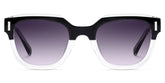 Nia Square Black Clear Sunglasses