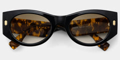 Reina Geometric Black Polarized Sunglasses