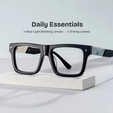 Trent Rectangle Black Glasses