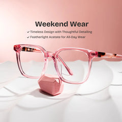 Freya Square Pink Glasses