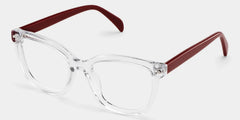 Scarlett Square Clear Red Glasses