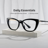 Harlow Rectangle Black Glasses