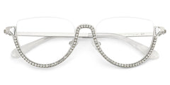 Sparkle Cateye Silver Glasses