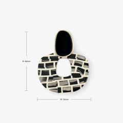 Stylish Black Silver Needle Earrings