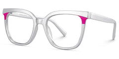 Dazzler Square Silver Pink Glasses
