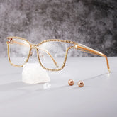 Shine Square Gold White Glasses