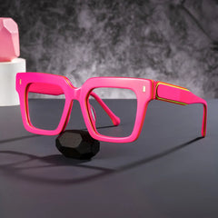 Gilberto Square Bright Pink Glasses