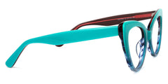 Claudette Cat Eye Blue-Green Glasses