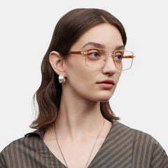 Felicity Geometric Gold Yellow Glasses