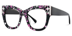 Minfia Square Black Pink Glasses
