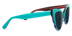Claudette Cat Eye Blue-Green Sunglasses
