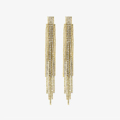 Stylish Tassel Gold Silver Needle Earrings