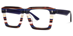 Kenish Square Blue White Glasses