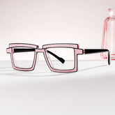 Zephyr Rectangle Pink Glasses