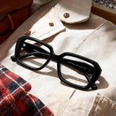 Rowan Black Rectangle Glasses