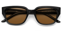 Serene Cat Eye Black Clear Polarized Sunglasses