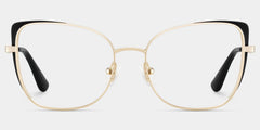 Tessa Cat-Eye Black Gold Glasses