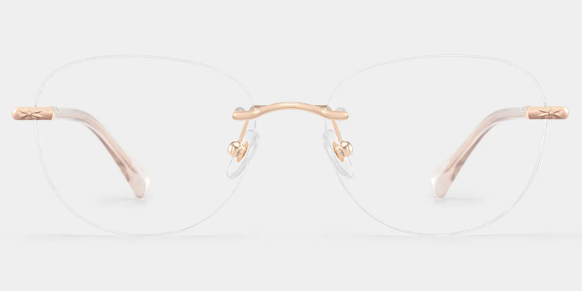 Jennifer Round Pink Gold Glasses